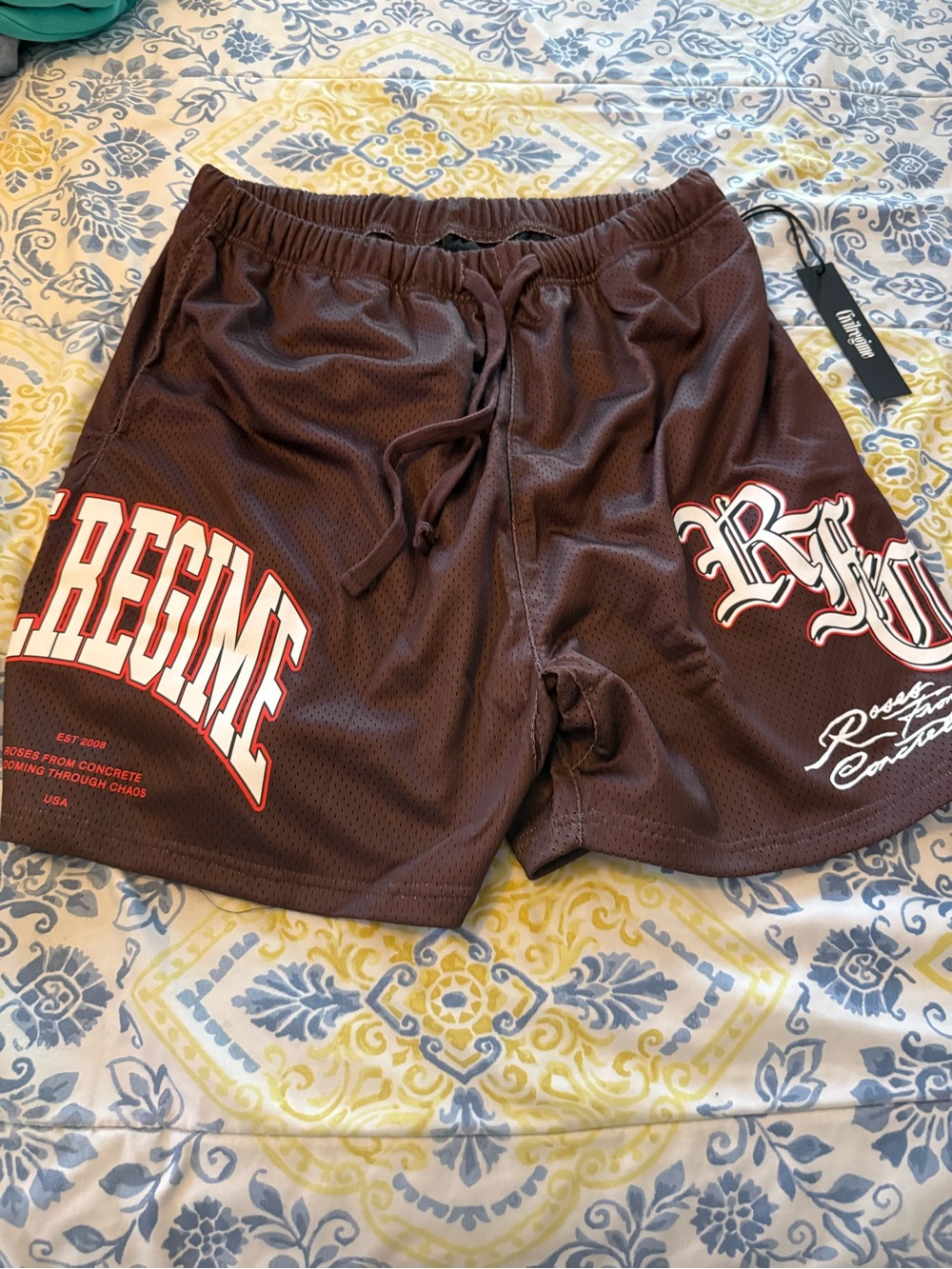 Civil Regime Athletic Mesh Shorts in Brown